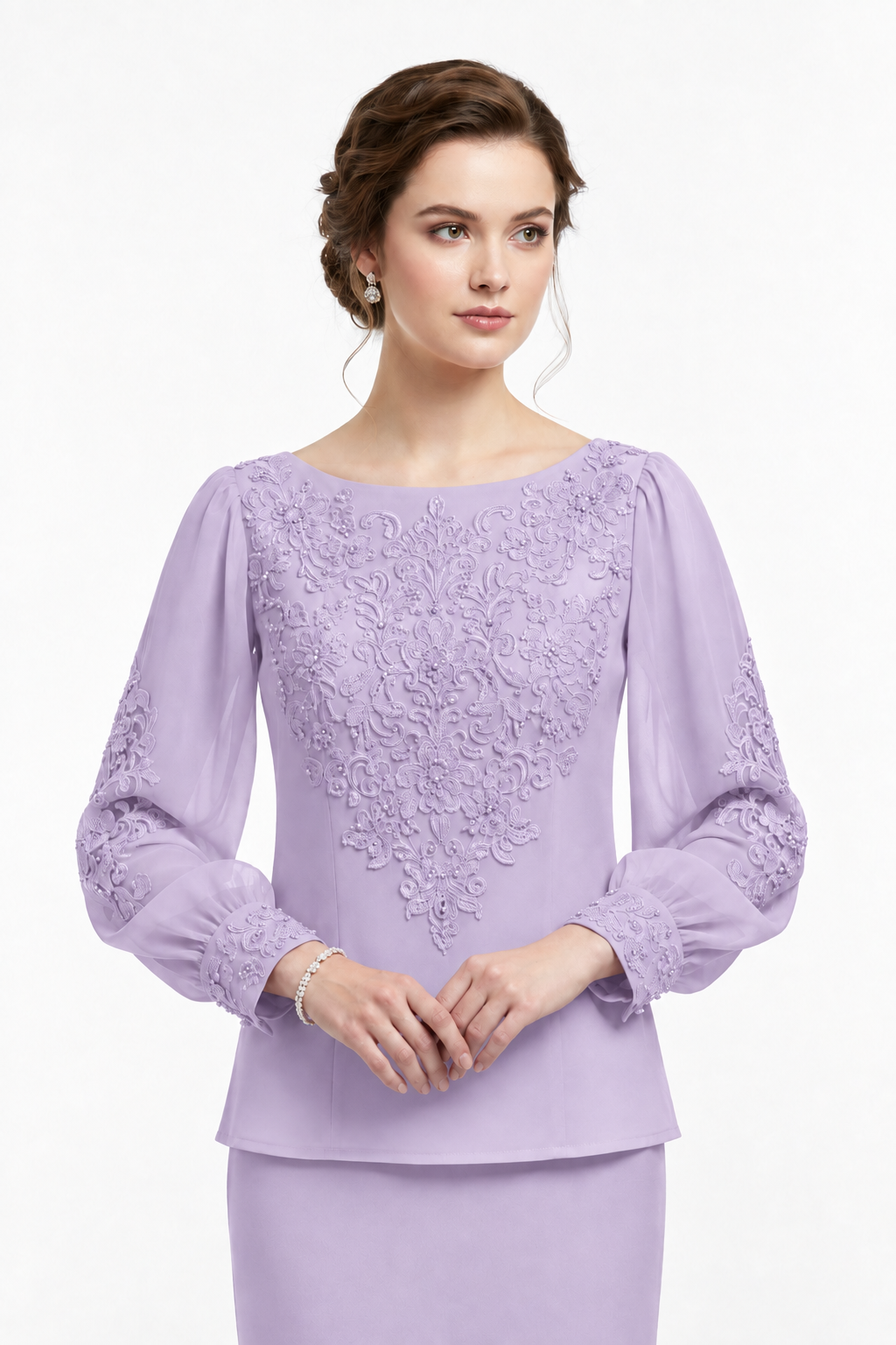 Blusa Bordada Lavanda
