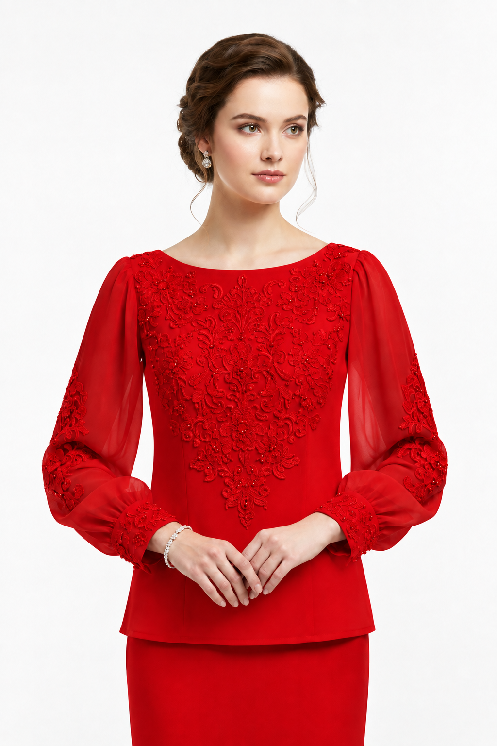 Blusa Bordada Rojo