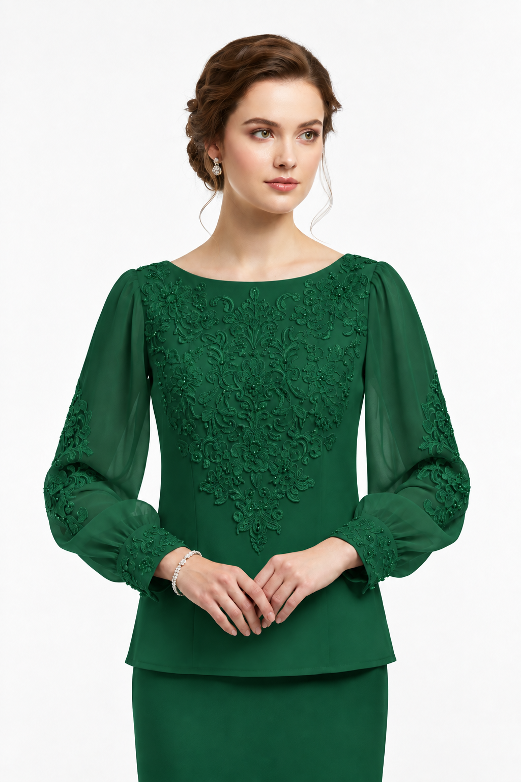 Blusa Bordada Verde