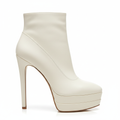 Botín plataforma blanco stiletto