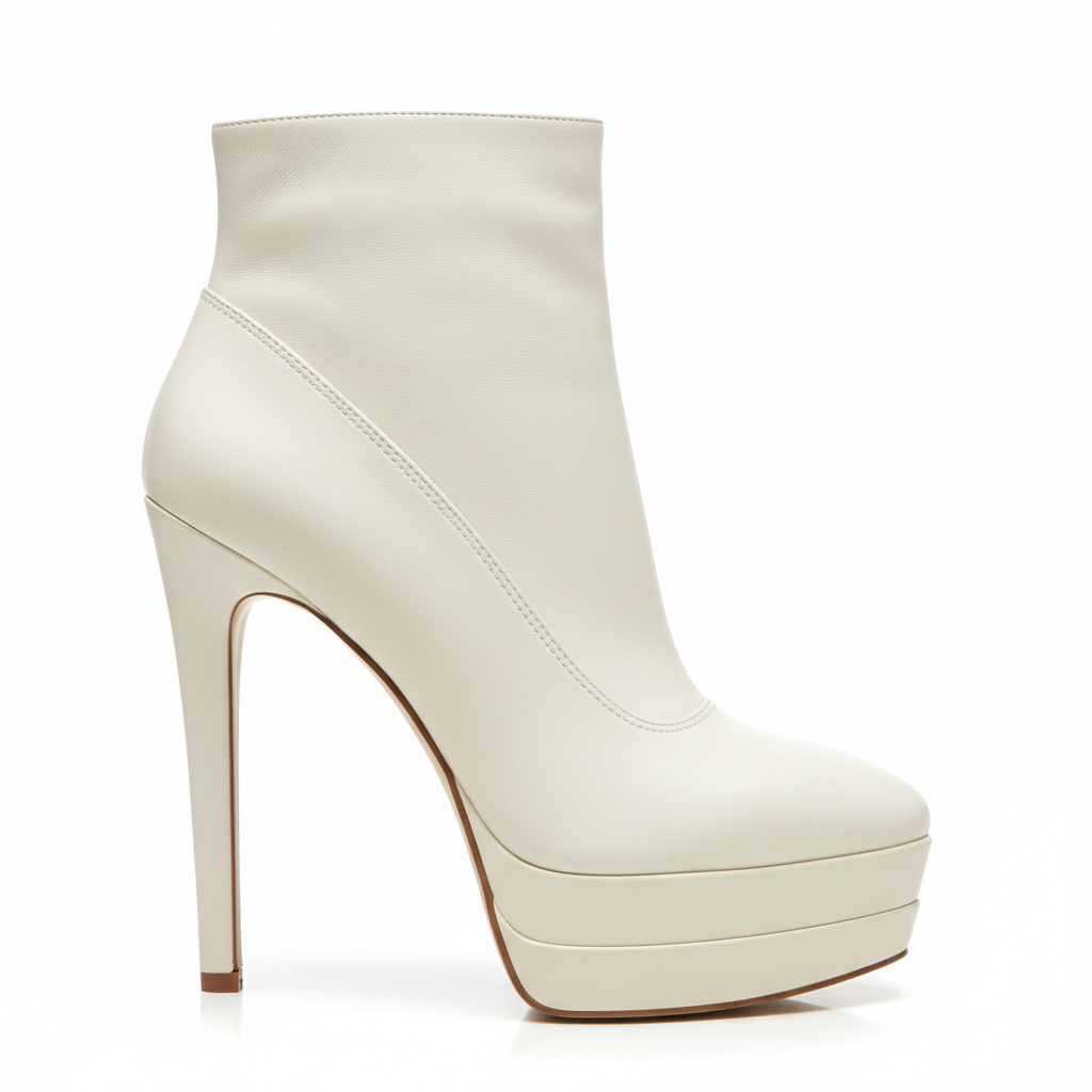 Botín plataforma blanco stiletto