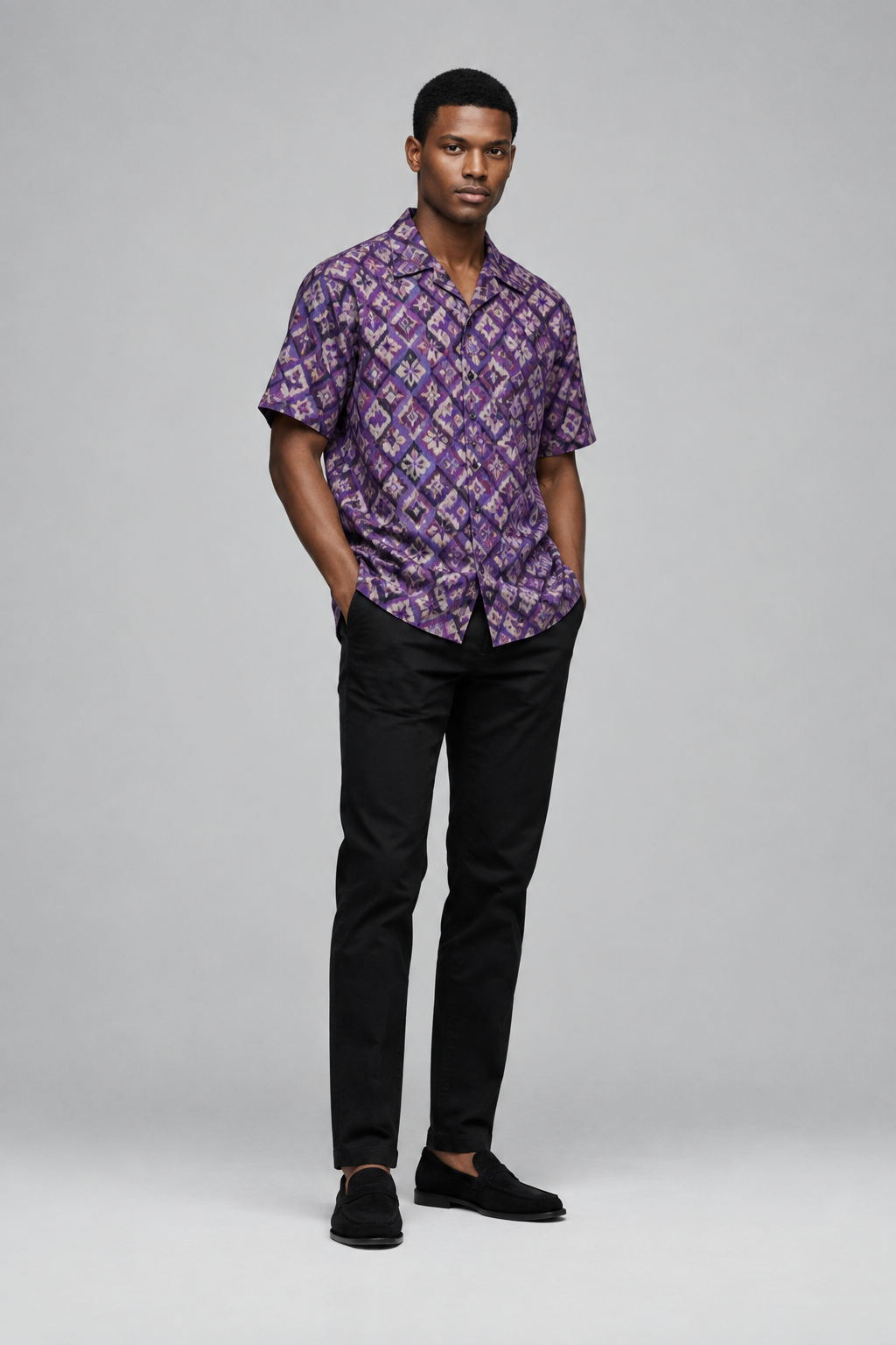 Camisa Estampada Púrpura
