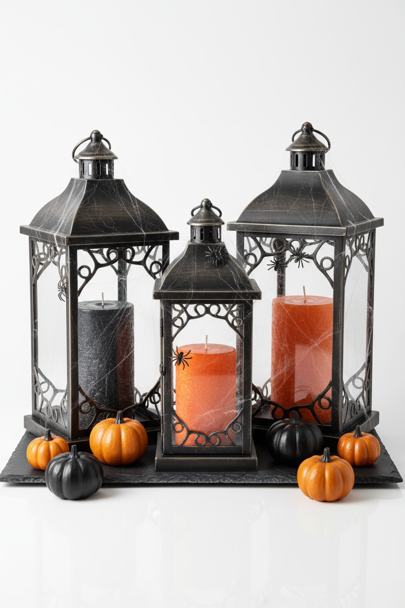 Decoración Halloween faroles negros