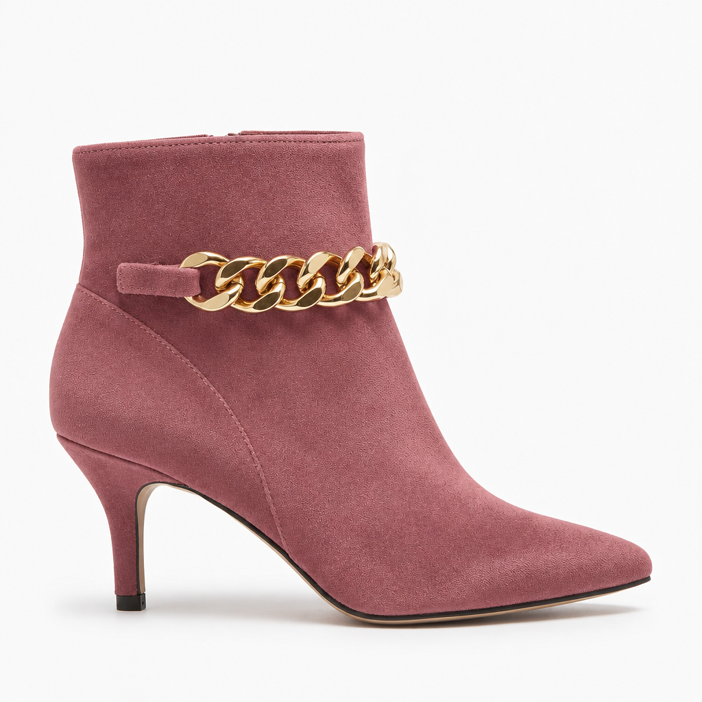 Cala Stile – Botín Terciopelo con Cadena Dorada Mujer
