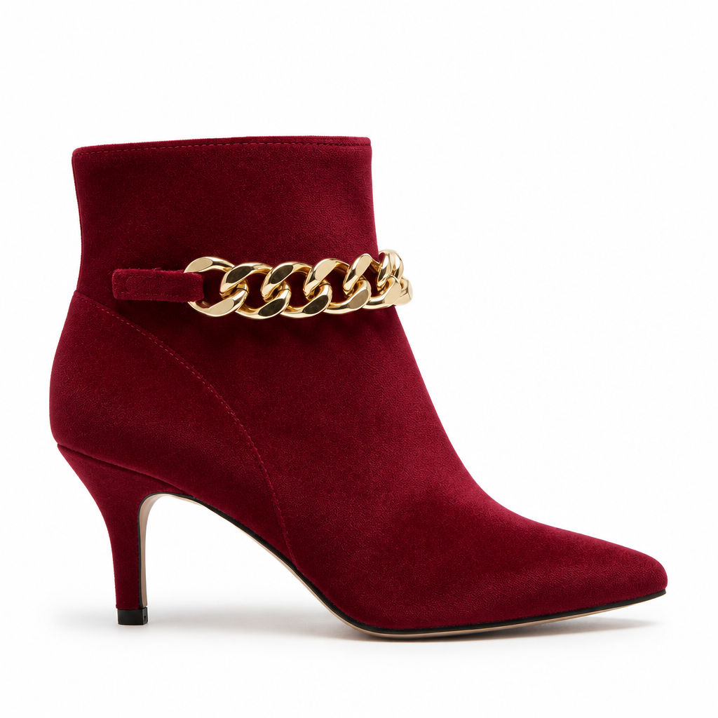 Cala Stile – Botín Terciopelo con Cadena Dorada Mujer