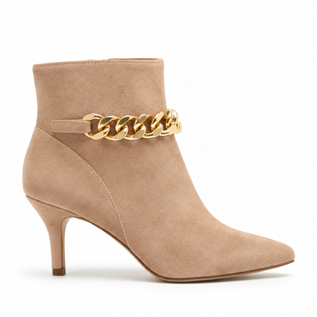 Cala Stile – Botín Terciopelo con Cadena Dorada Mujer
