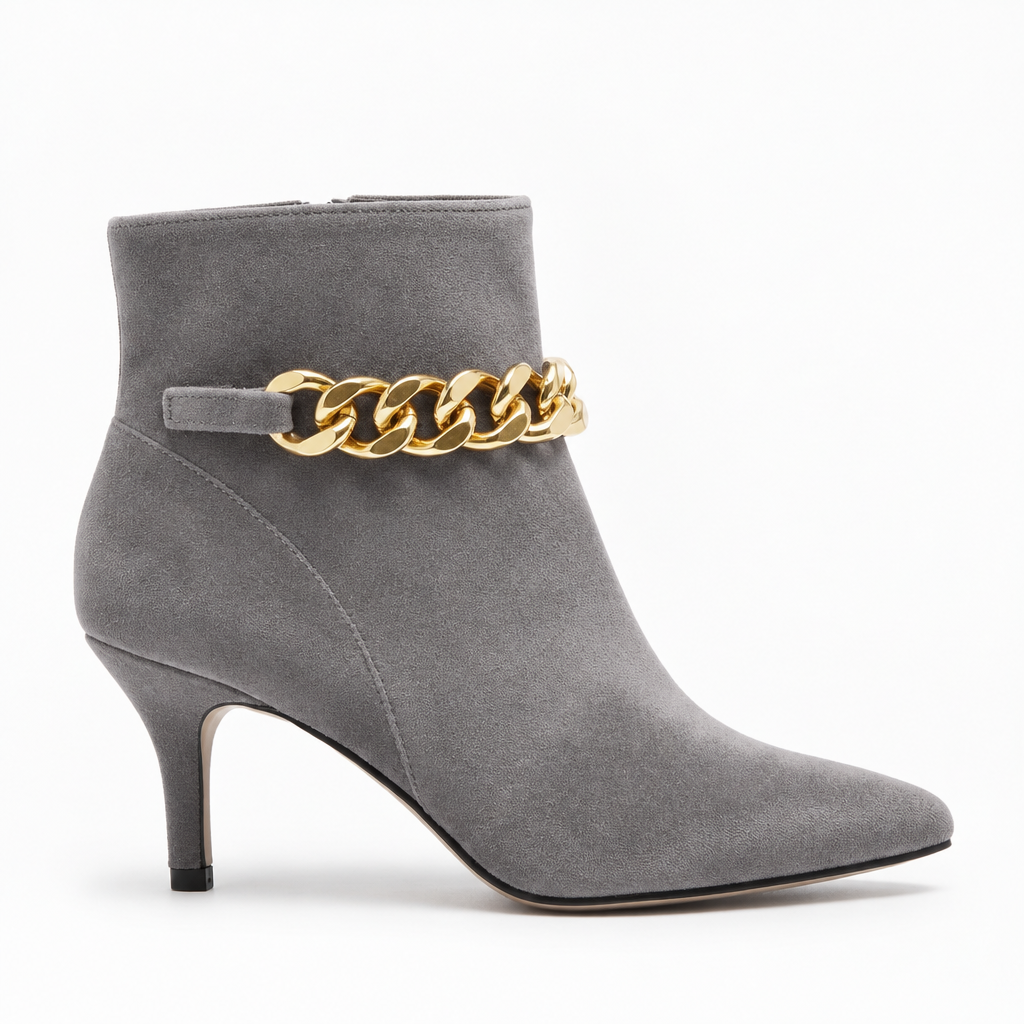 Cala Stile – Botín Terciopelo con Cadena Dorada Mujer