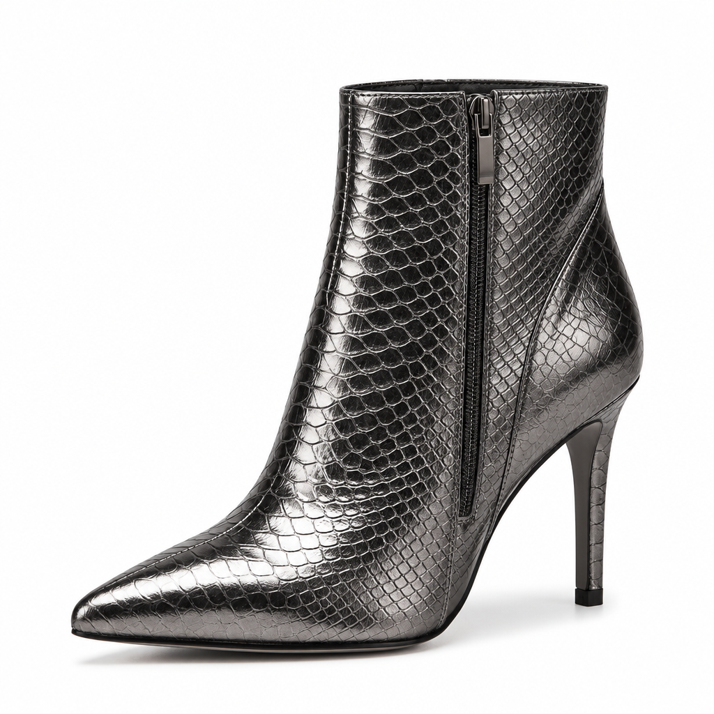 Botín serpiente gunmetal gris metalizado