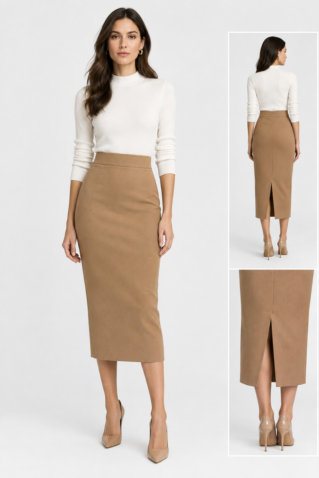 Falda Lápiz Camel