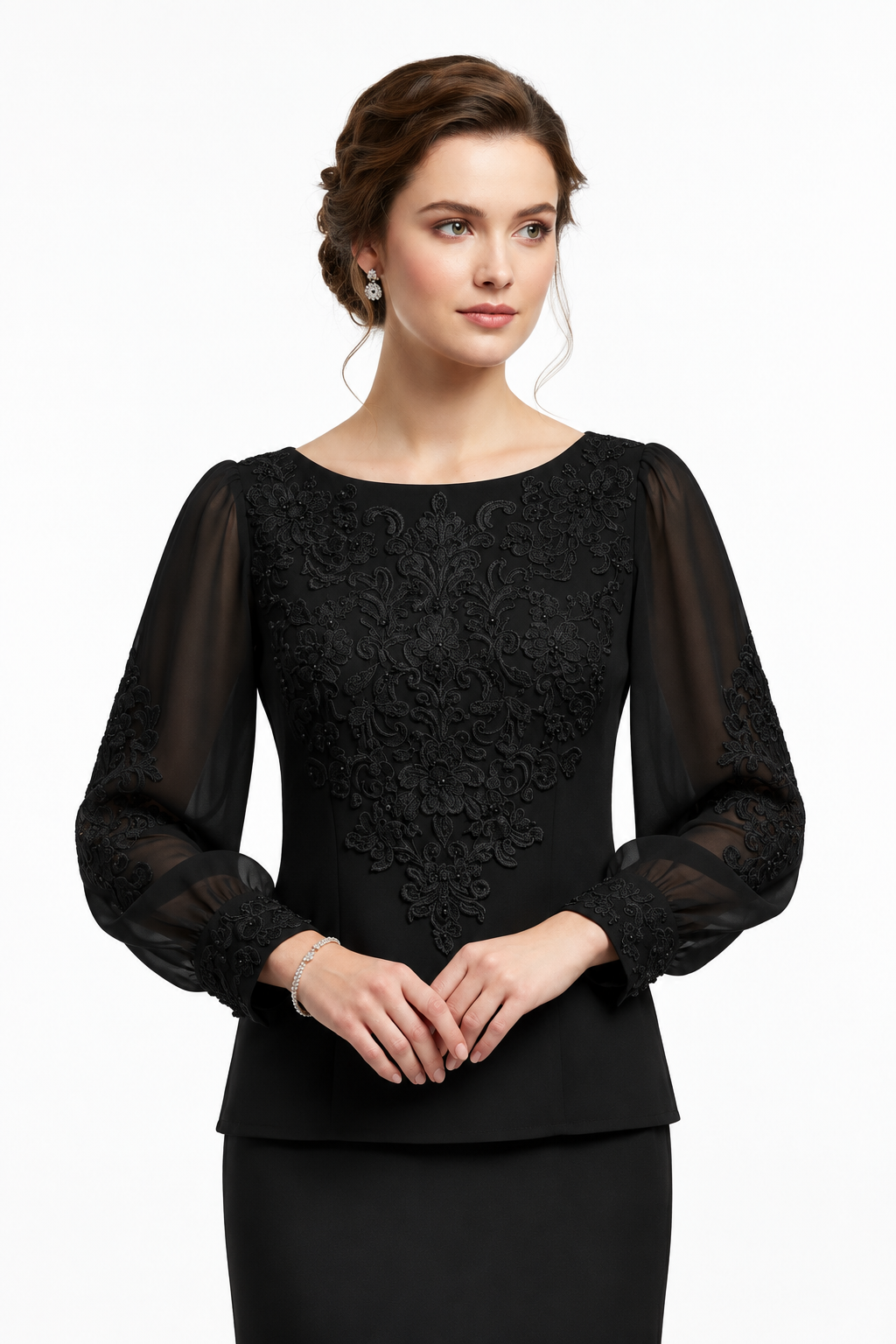 Blusa chifón negra