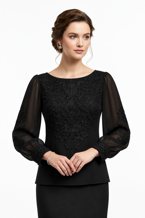 Blusa chifón negra