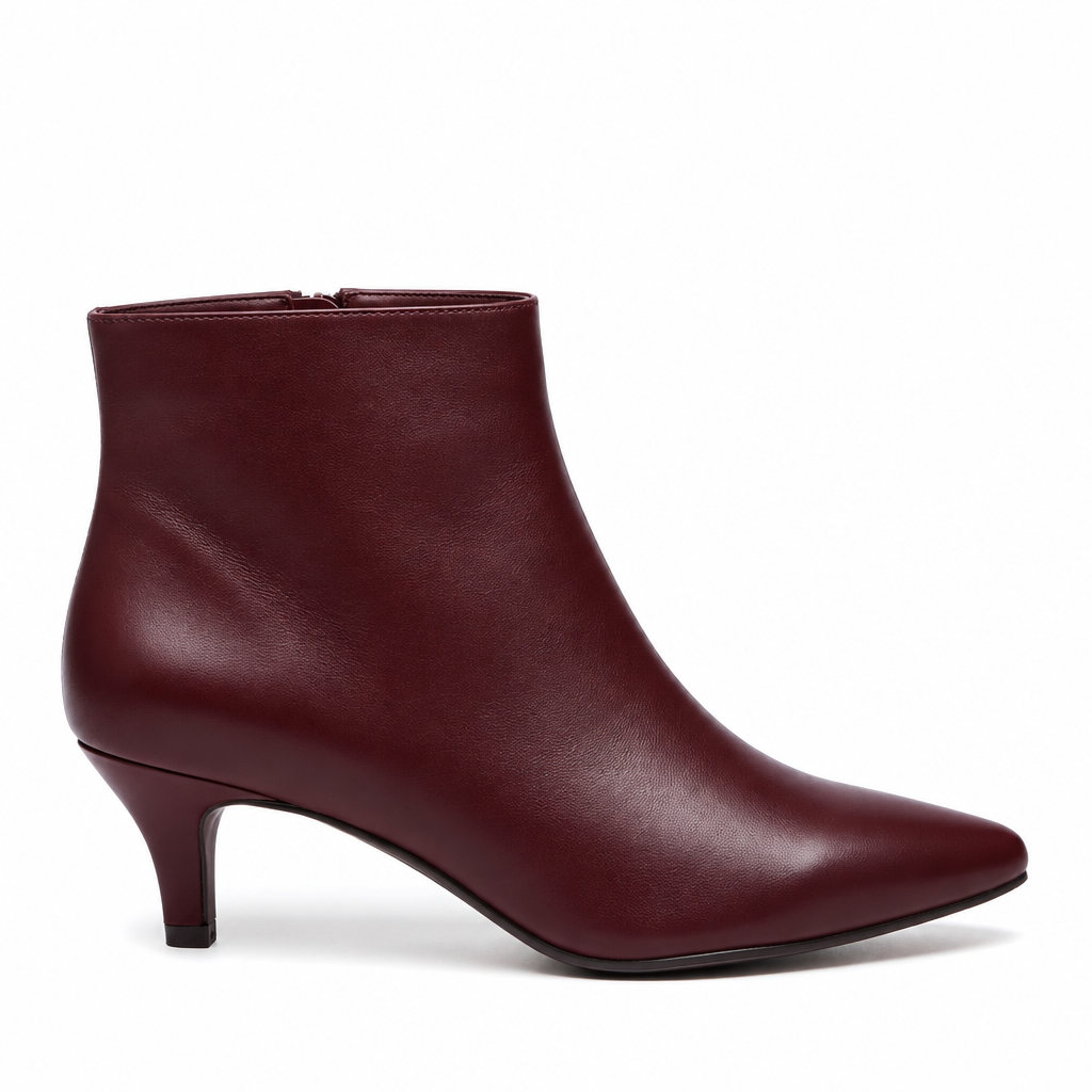 Botín kitten heel burdeos