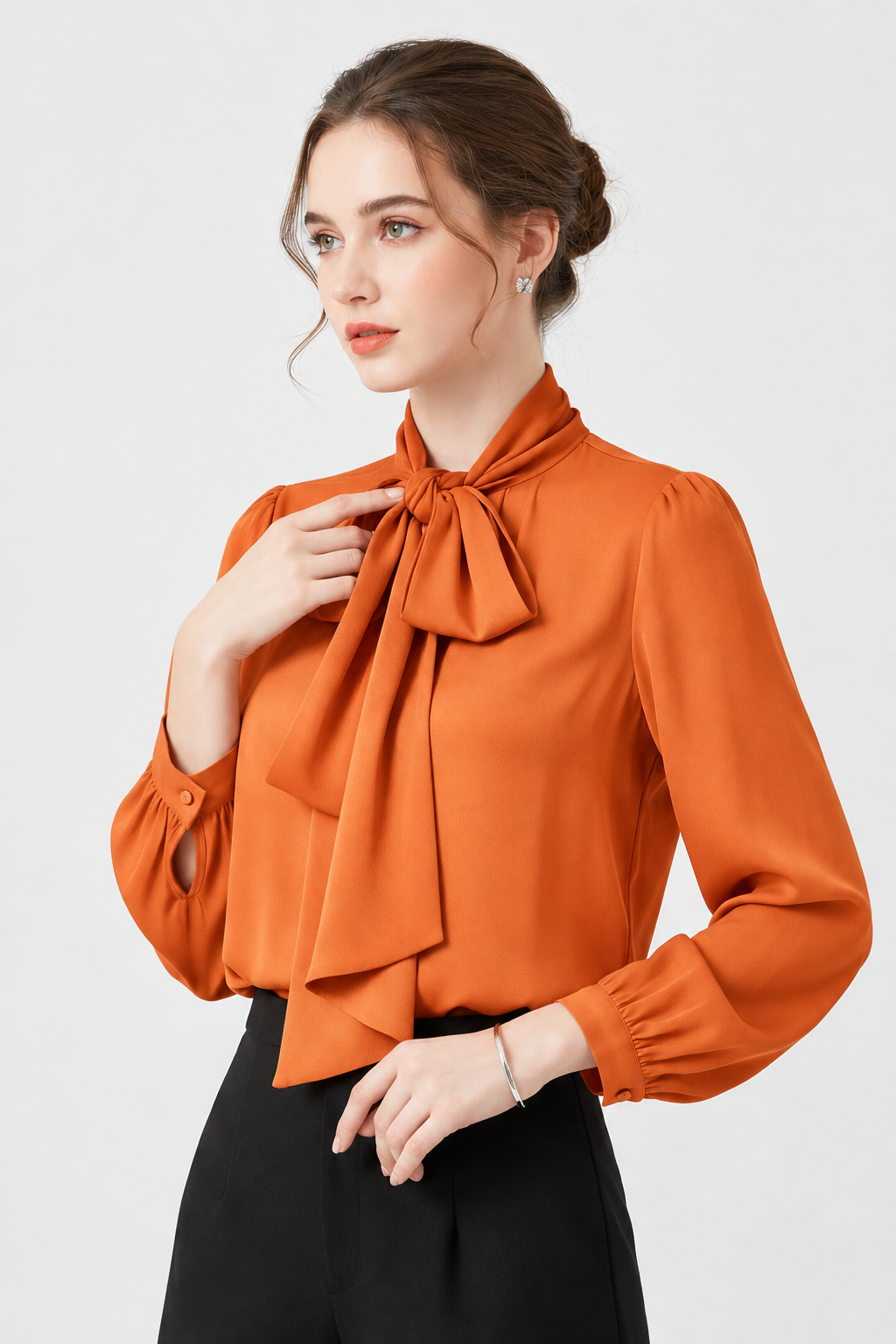 Blusa lazo naranja