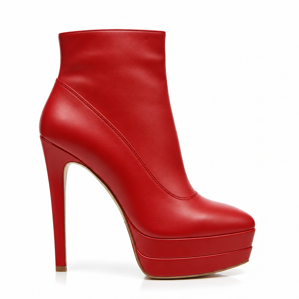 Botín plataforma stiletto rojo