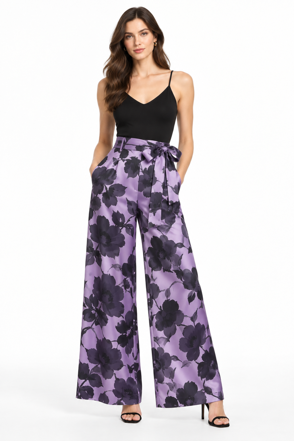 Pantalones floral lila