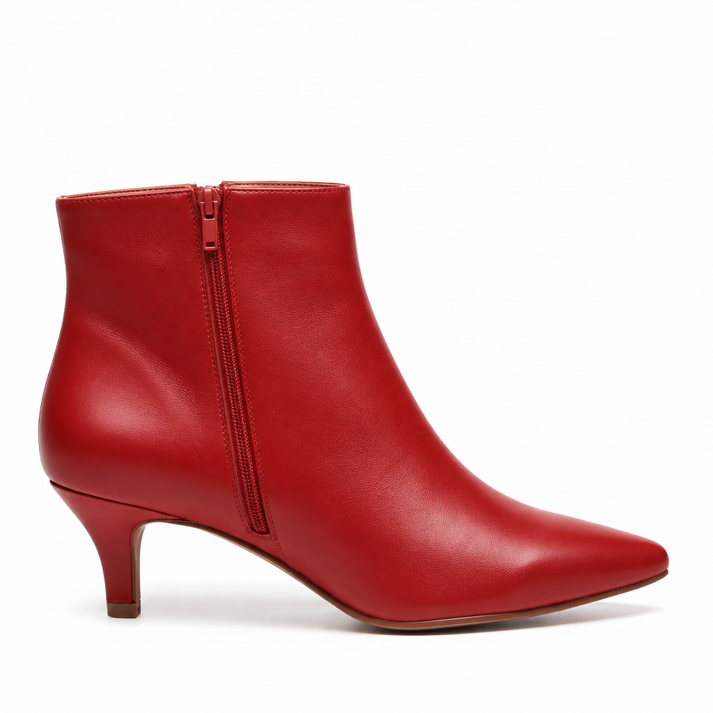 Botín kitten heel rojo