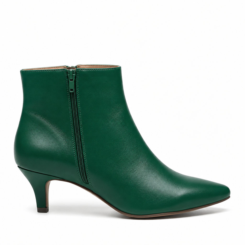 Botín Kitten Heel Verde Esmeralda