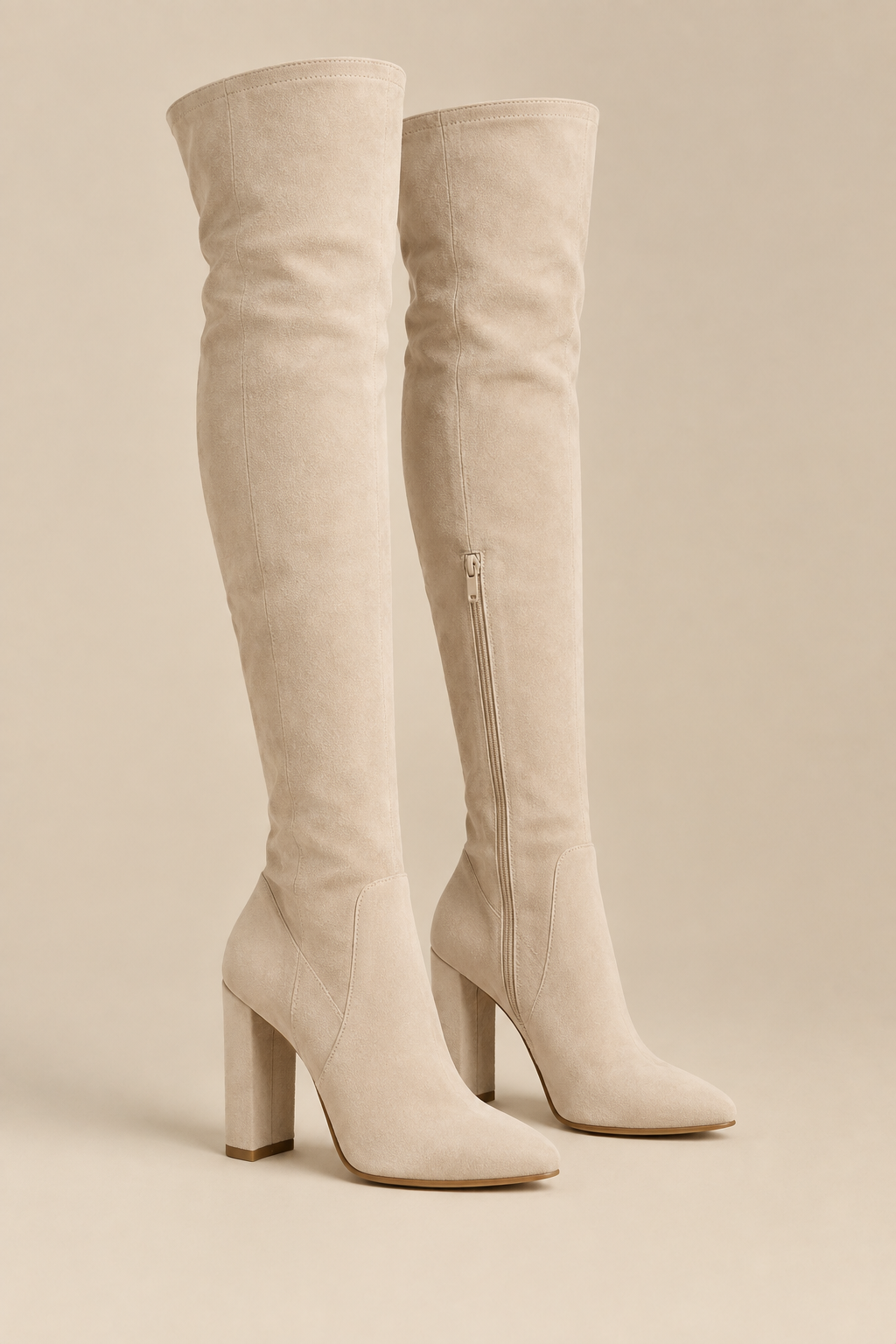 Botas over the knee beige