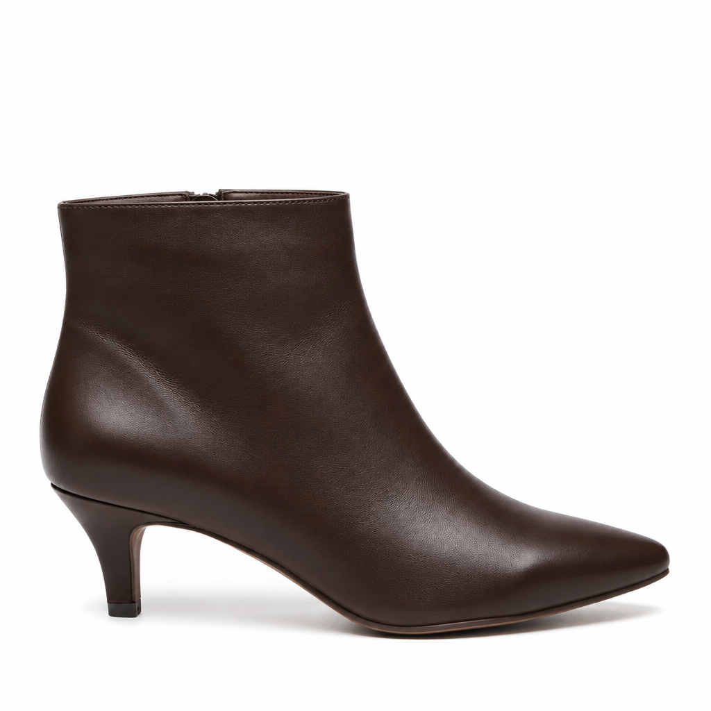 Botín kitten heel marrón chocolate