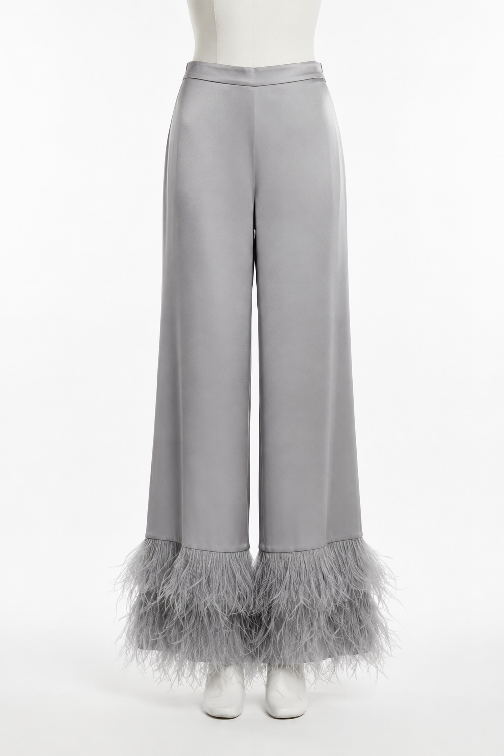 Pantalones plumas gris