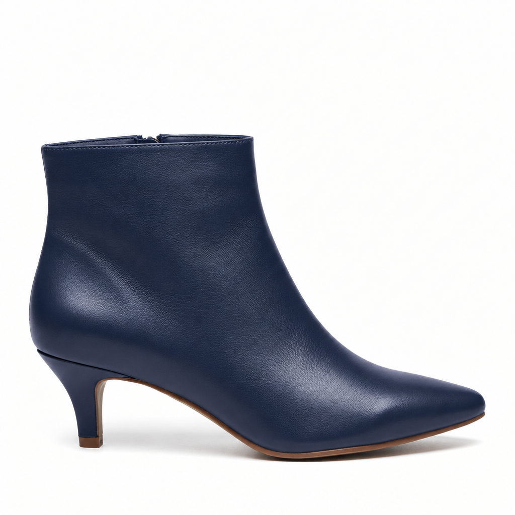 Botín kitten heel azul marino