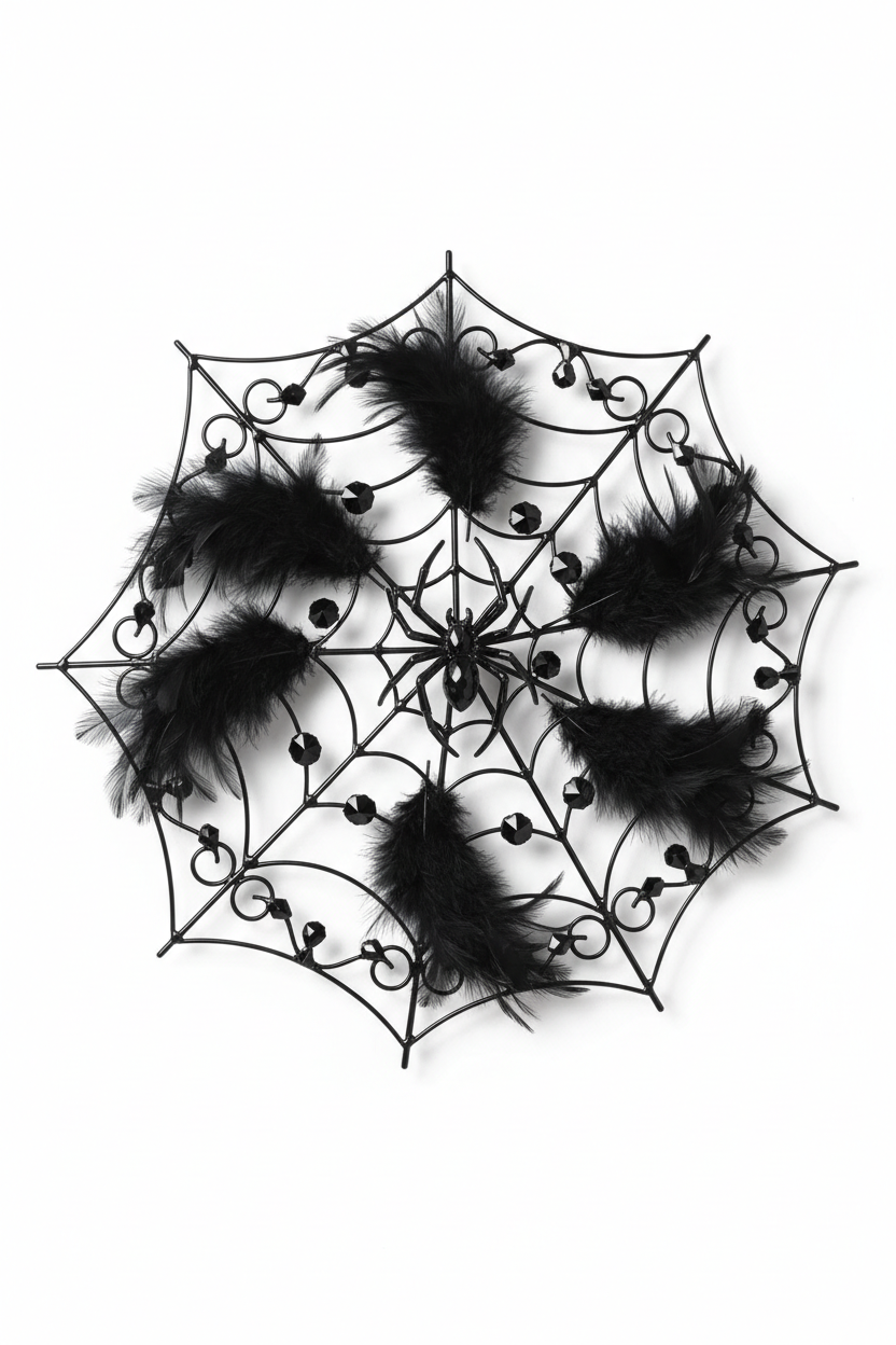 Decoración Halloween pared araña cristales