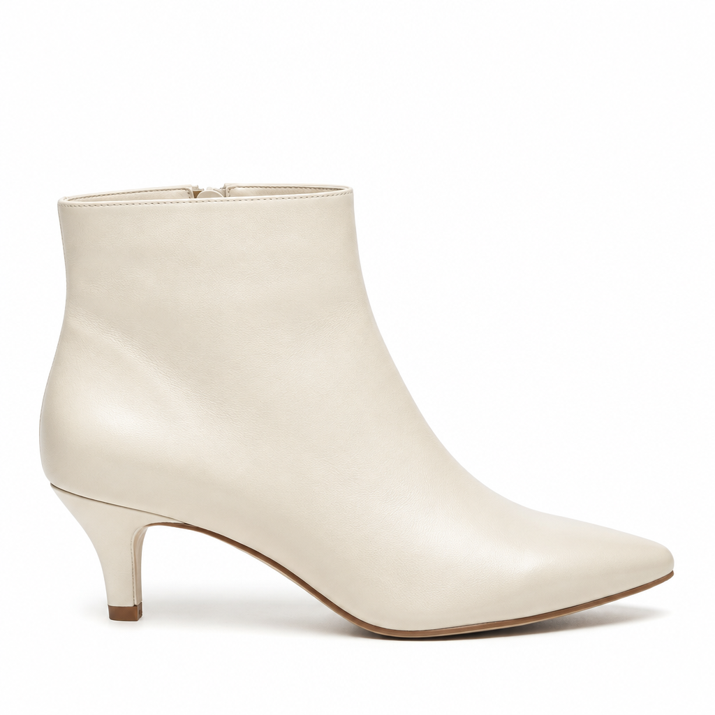 Botín kitten heel crema off-white