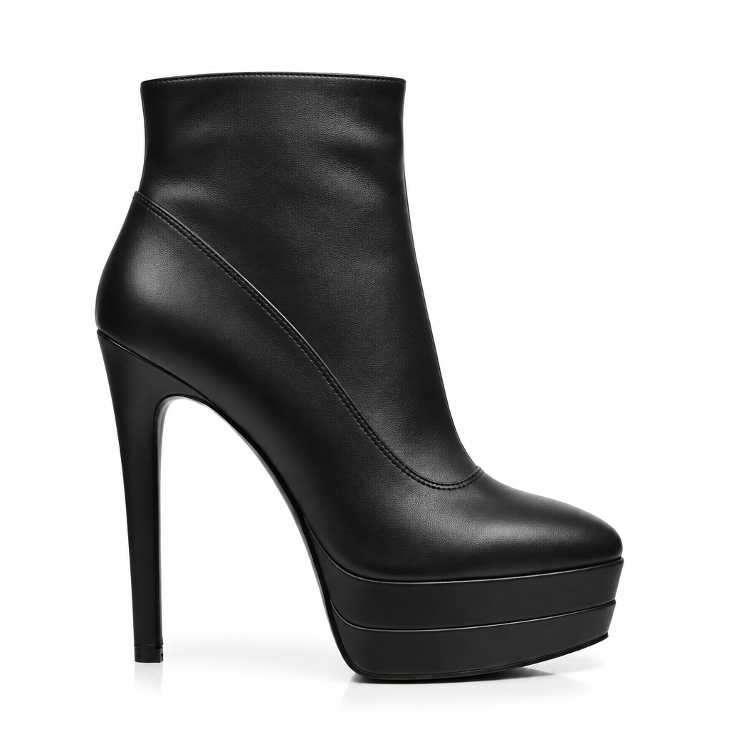 Botín plataforma stiletto negro