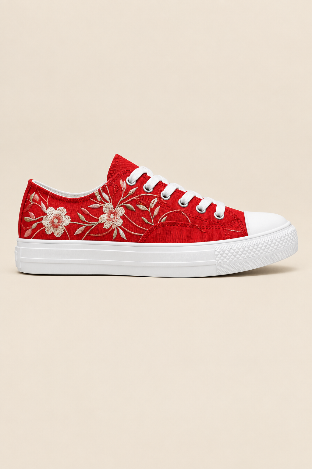 Deportivas canvas bordada rojas