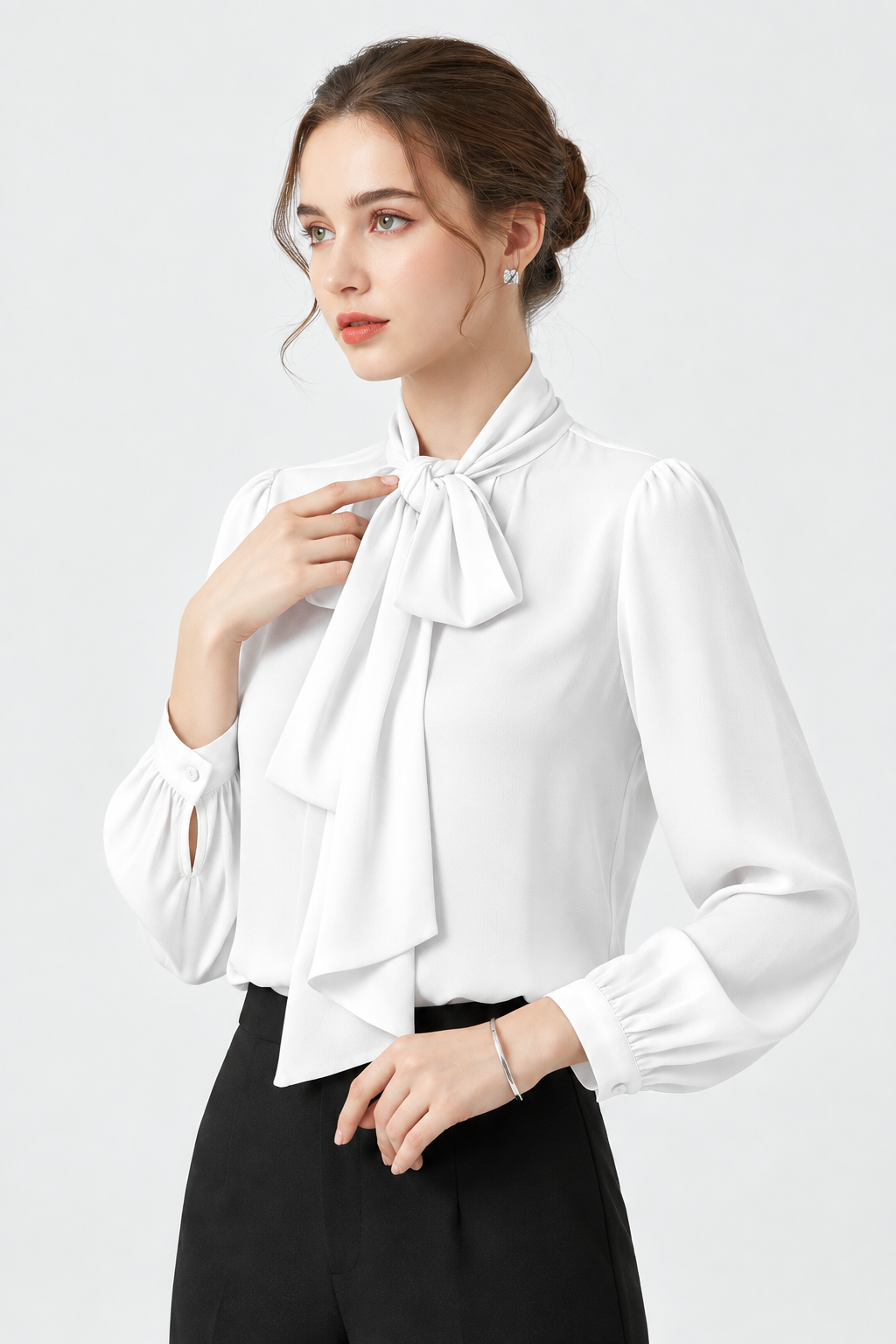 Blusa lazo blanca