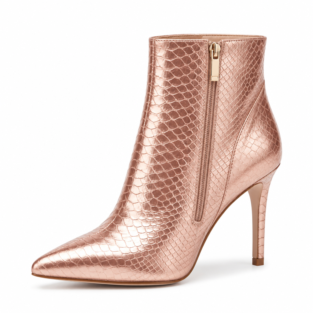 Botín serpiente nude blush
