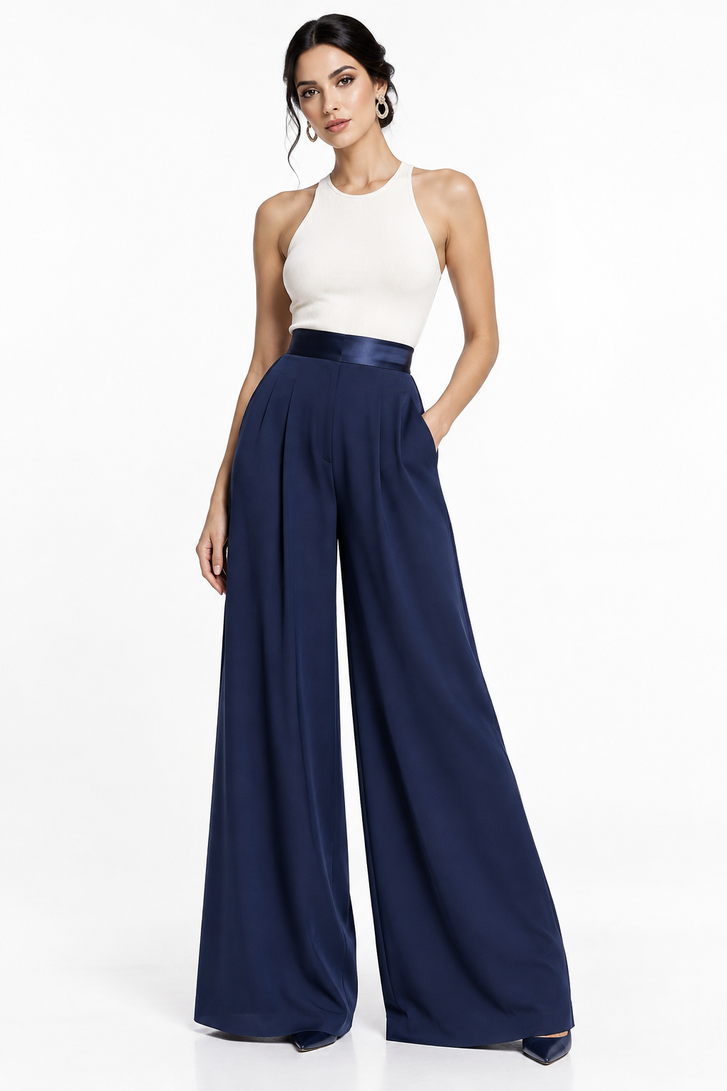 Pantalón Palazzo Azul Marino - Cala Stile