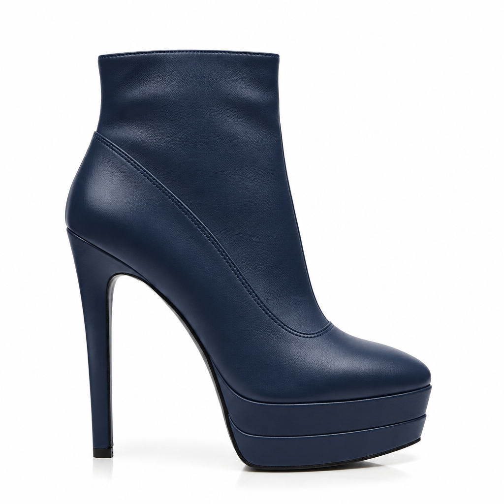 Botín plataforma stiletto azul marino