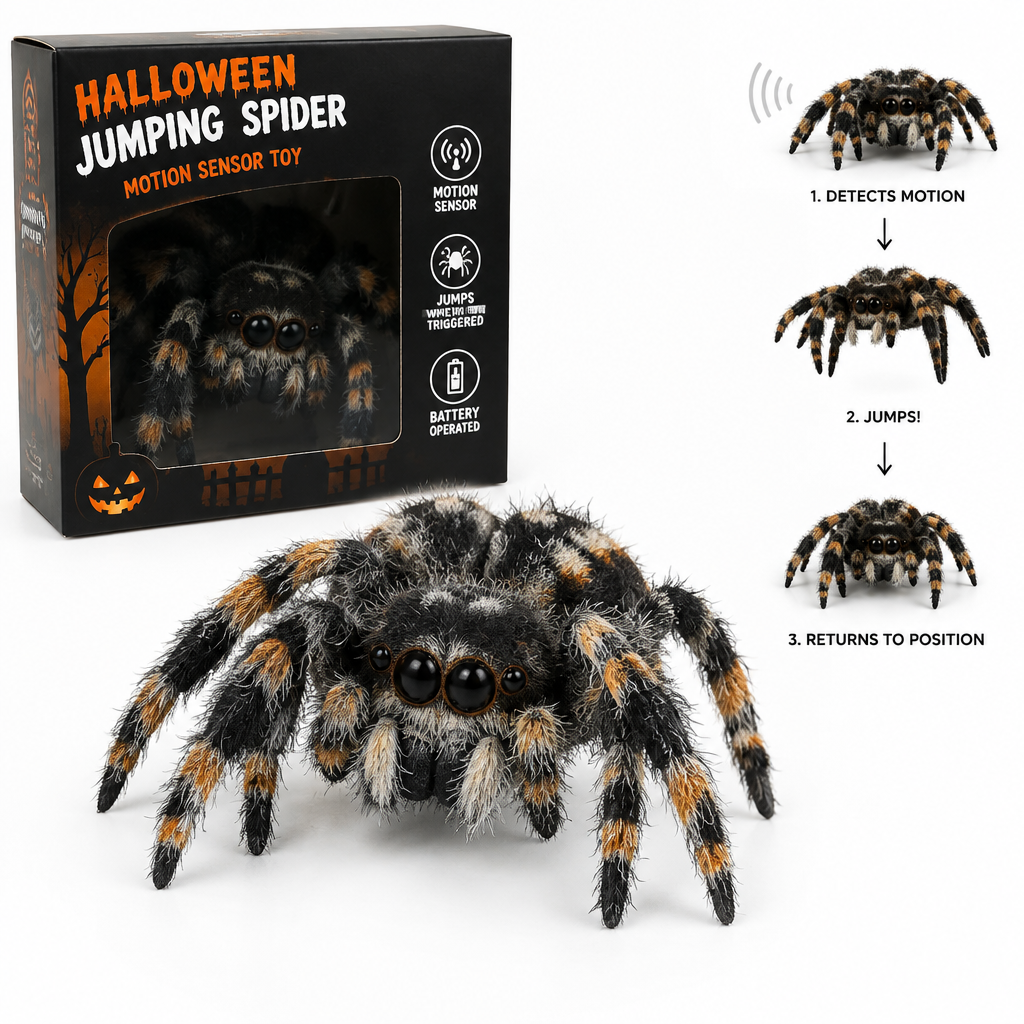 Araña de salto con sensor de movimiento