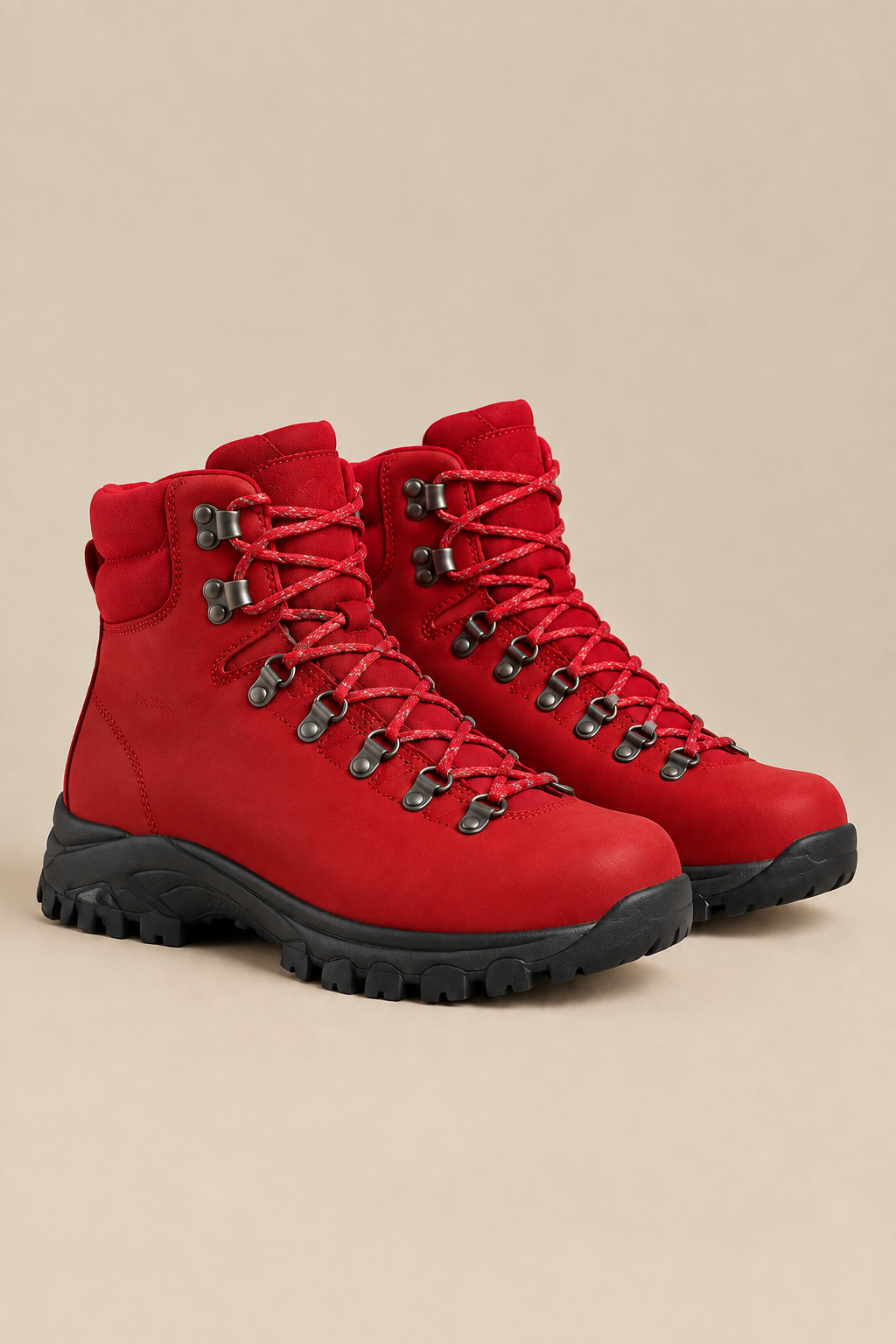 Bota de montaña roja