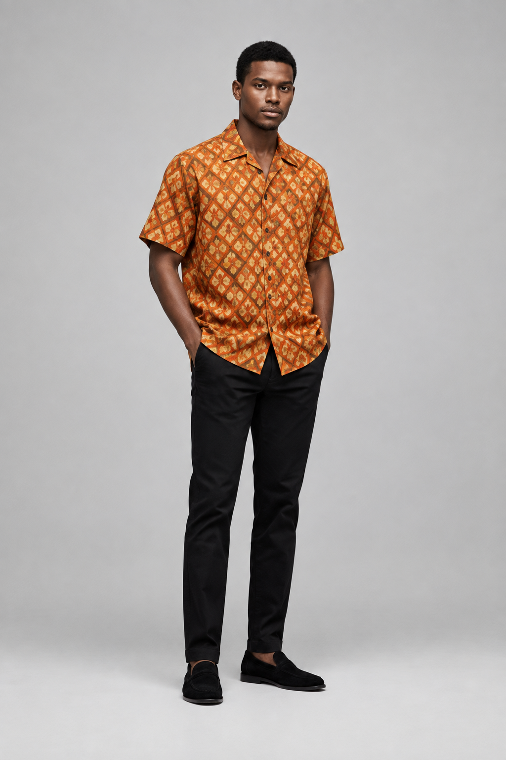 Camisa Estampada Naranja