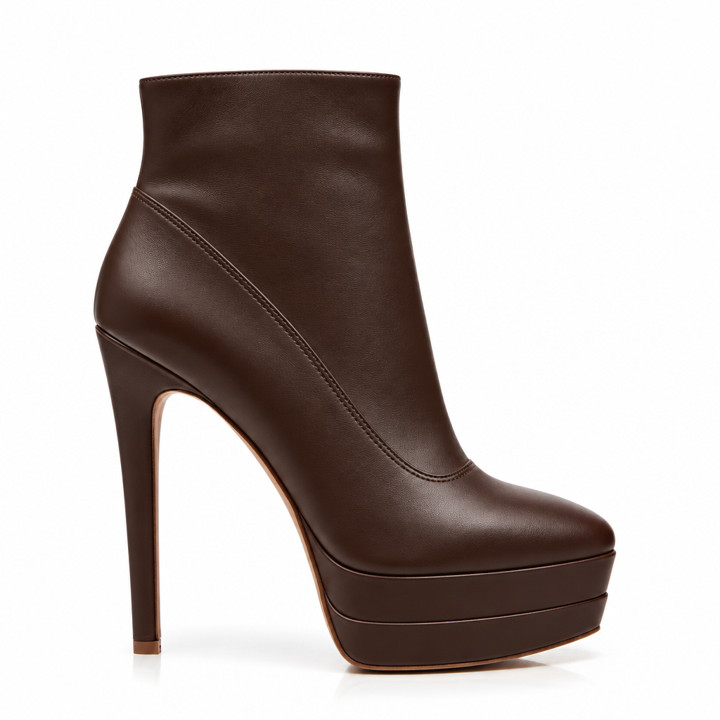 Botín plataforma stiletto marrón chocolate