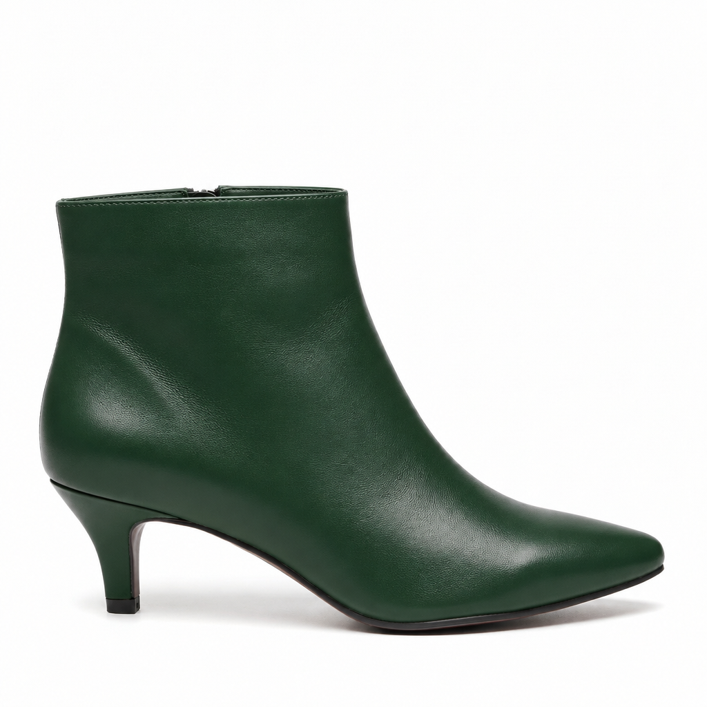 Botín kitten heel verde botella