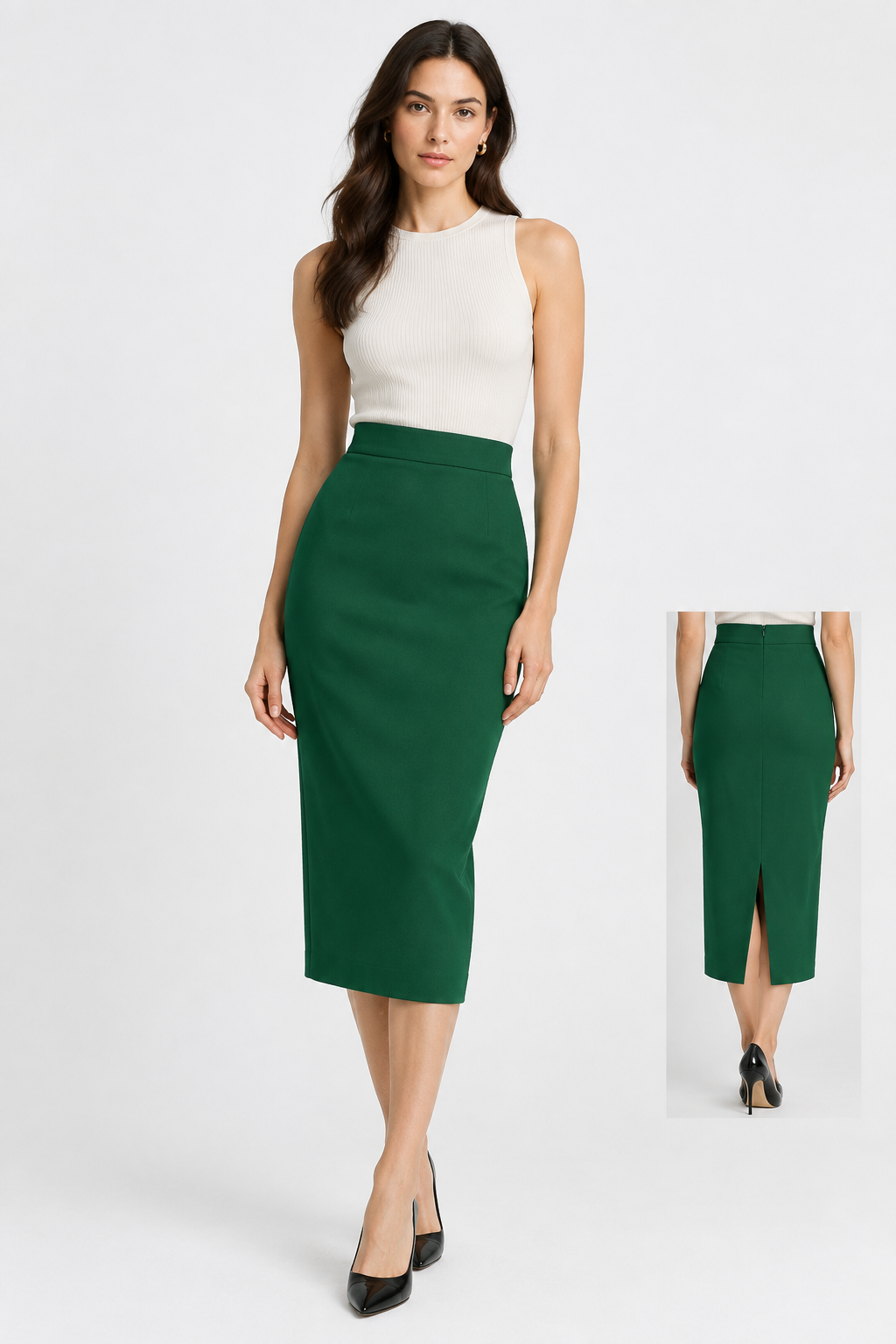 Falda Lápiz Verde esmeralda