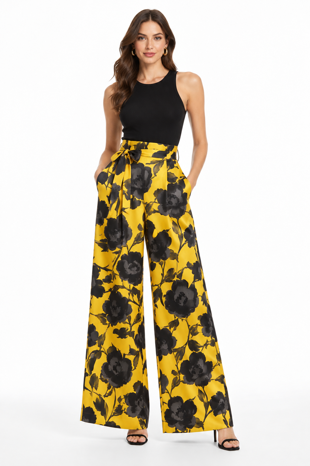 Pantalones floral amarillo